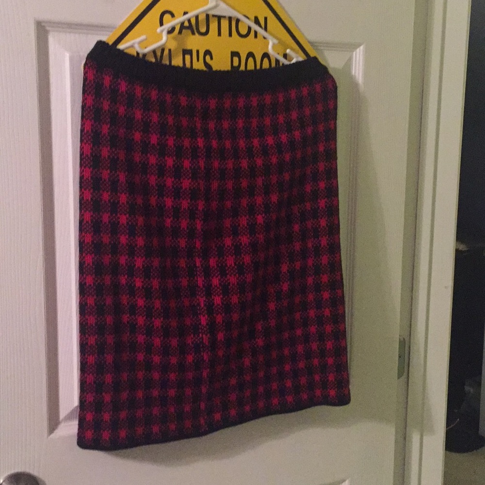 Plaid Red and Black Skirt